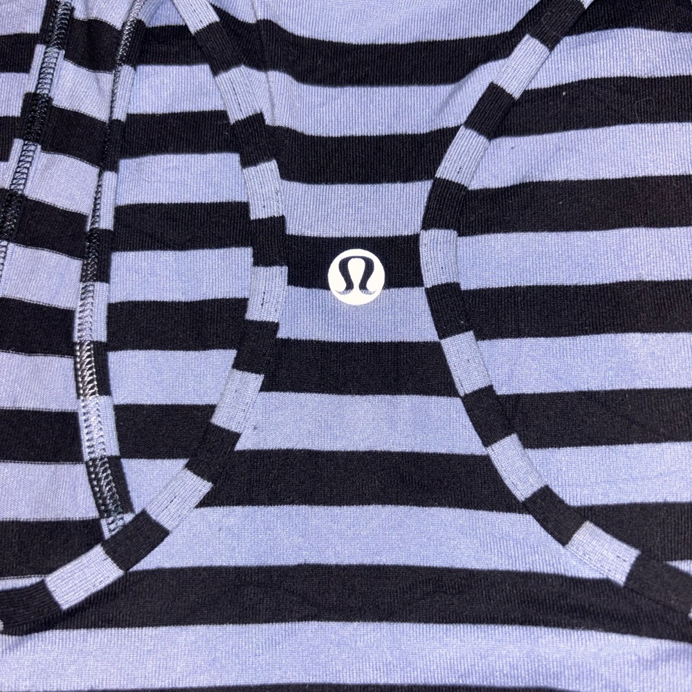 Lululemon Striped Racerback Tank top Blue Black Size Small Athletic Bodycon - Picture 5 of 5